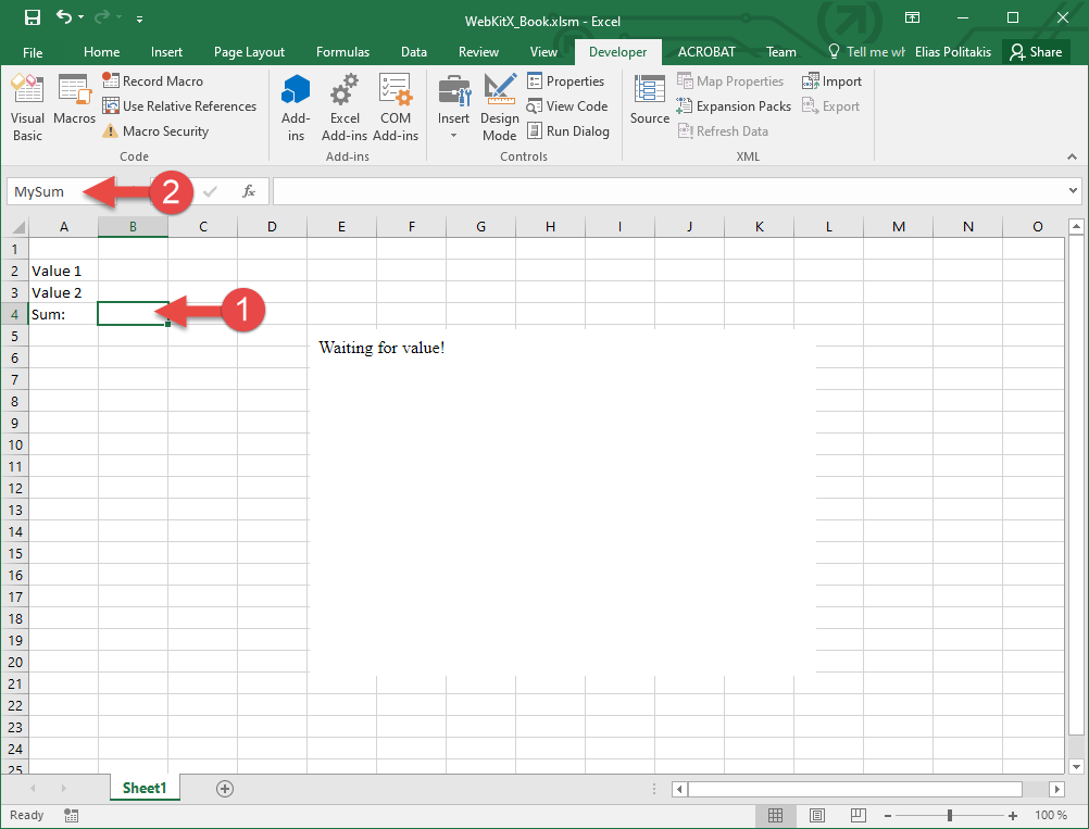 Microsoft Excel 2016 Interface