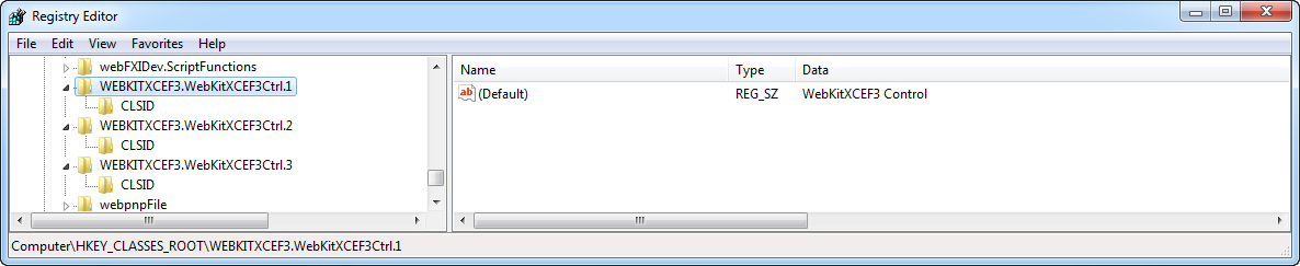 Side-by-side WebKitX versions in Windows Registry